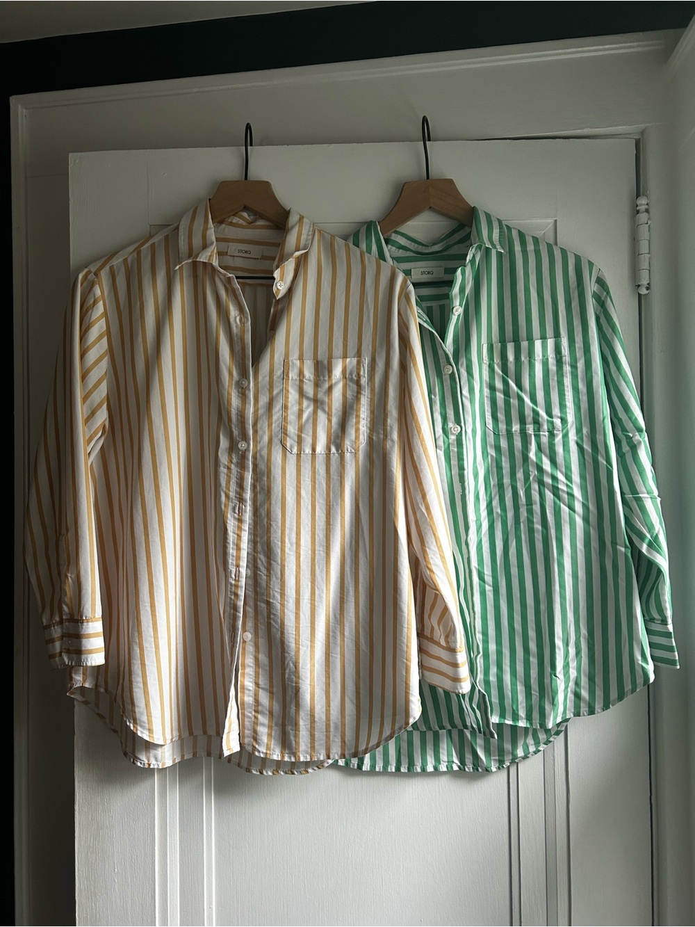 Storq Striped Button-Down in Green/Yellow & White - 0/XS (Discontinued)